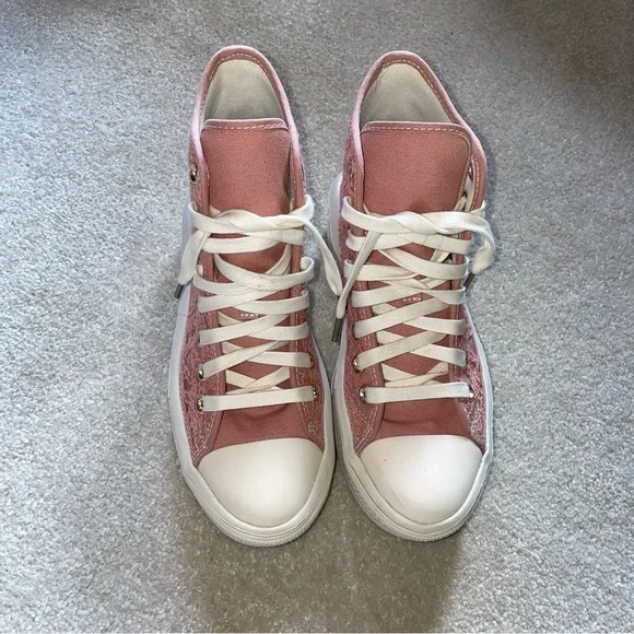 Converse Pink and White high top move - Picture 2 of 9